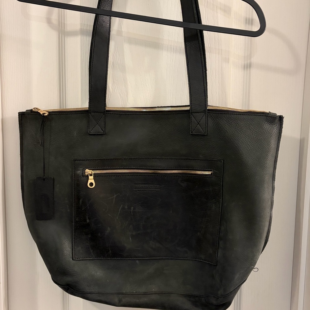 Parker Clay Black Leather Tote Bag Nwt — image 3 of 4
